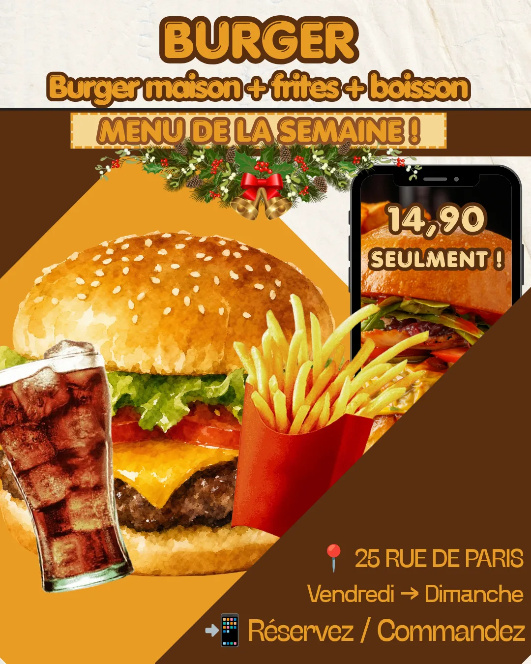 Menu Burger de la semaine — projet fictif